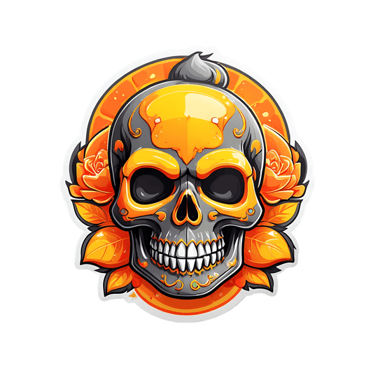 Skull Roses Sticker - Vibrant UV DTF Design - Heat Press Transfer