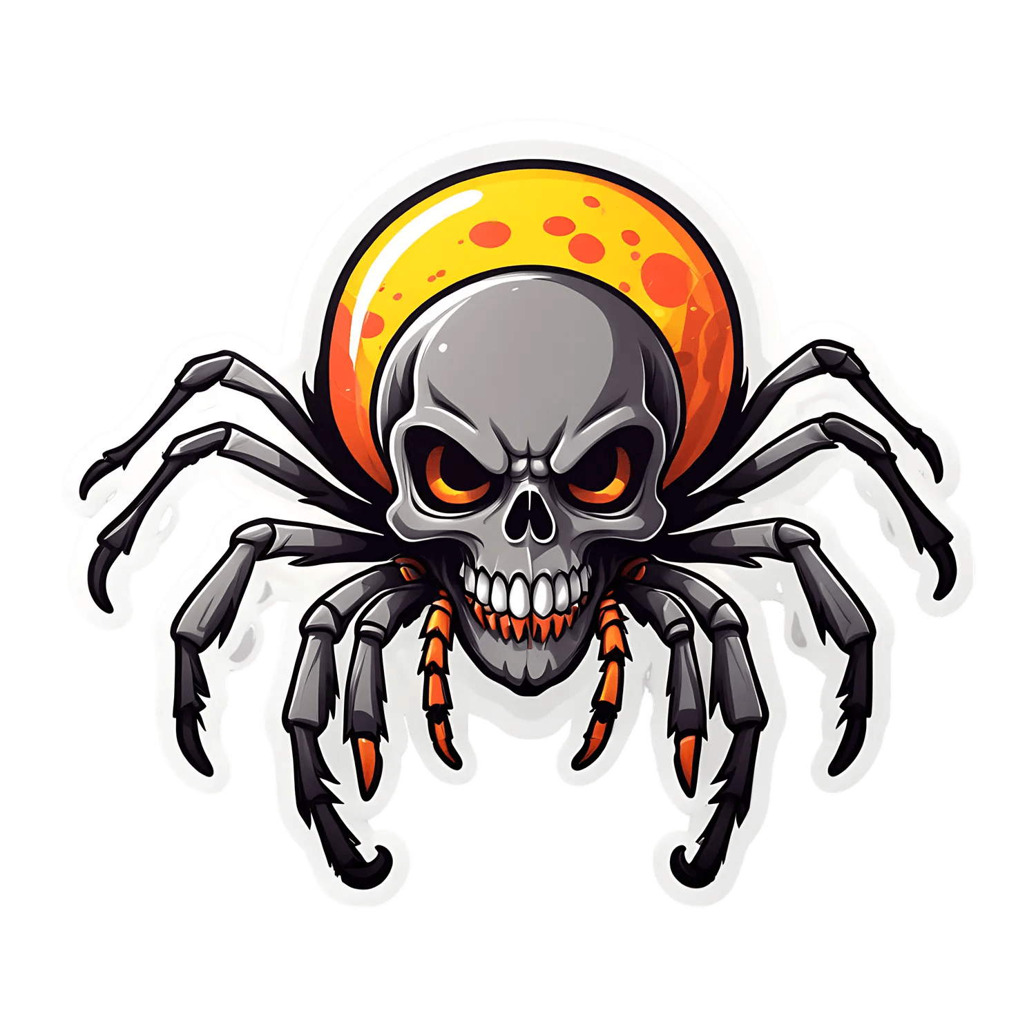 Skull Spider Sticker - Halloween Night - Heat Press Transfer