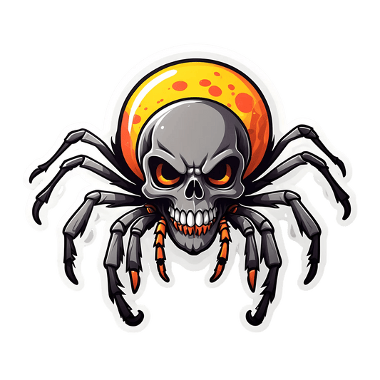 Skull Spider Sticker - Halloween Night - Heat Press Transfer
