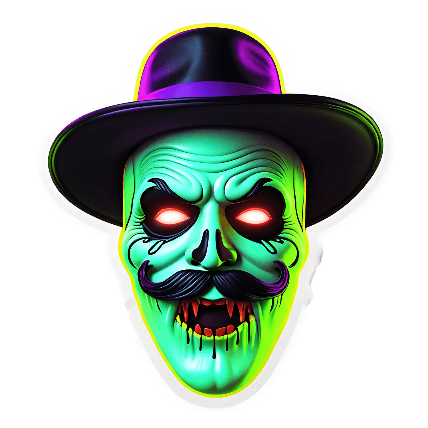 Skull Sticker - Colorful Hat Design - Heat Press Transfer