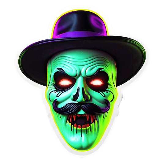 Skull Sticker - Colorful Hat Design - Heat Press Transfer