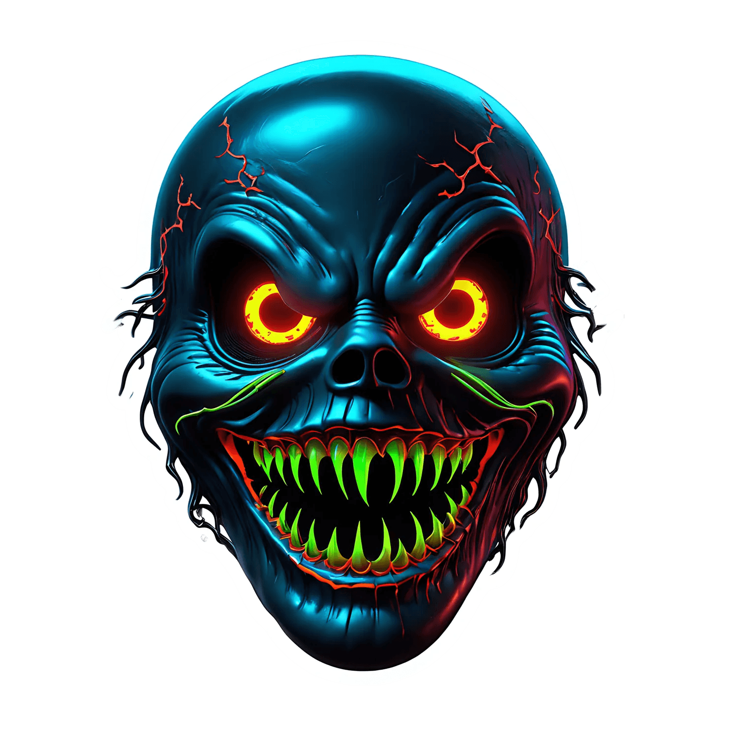 Skull UV - Halloween Sticker - Heat Press Transfer