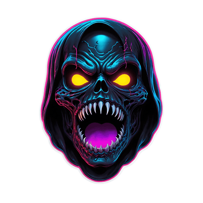Skull UV Glow - Sticker - Heat Press Transfer