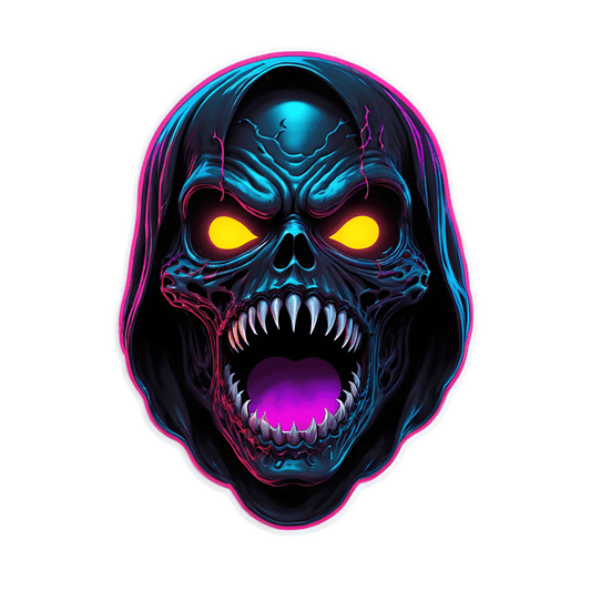 Skull UV Glow - Sticker - Heat Press Transfer