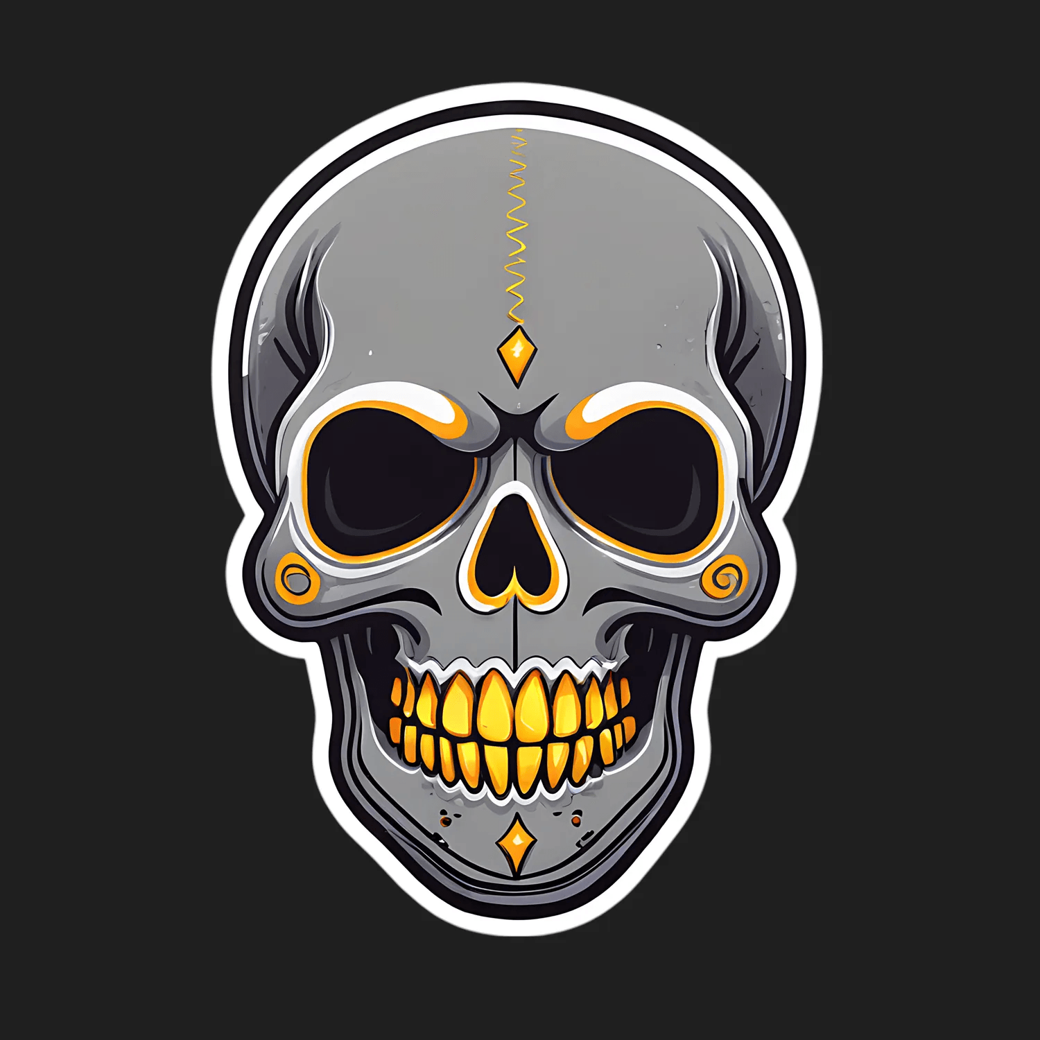 Skull UV Sticker - Bold Graphic - Heat Press Transfer