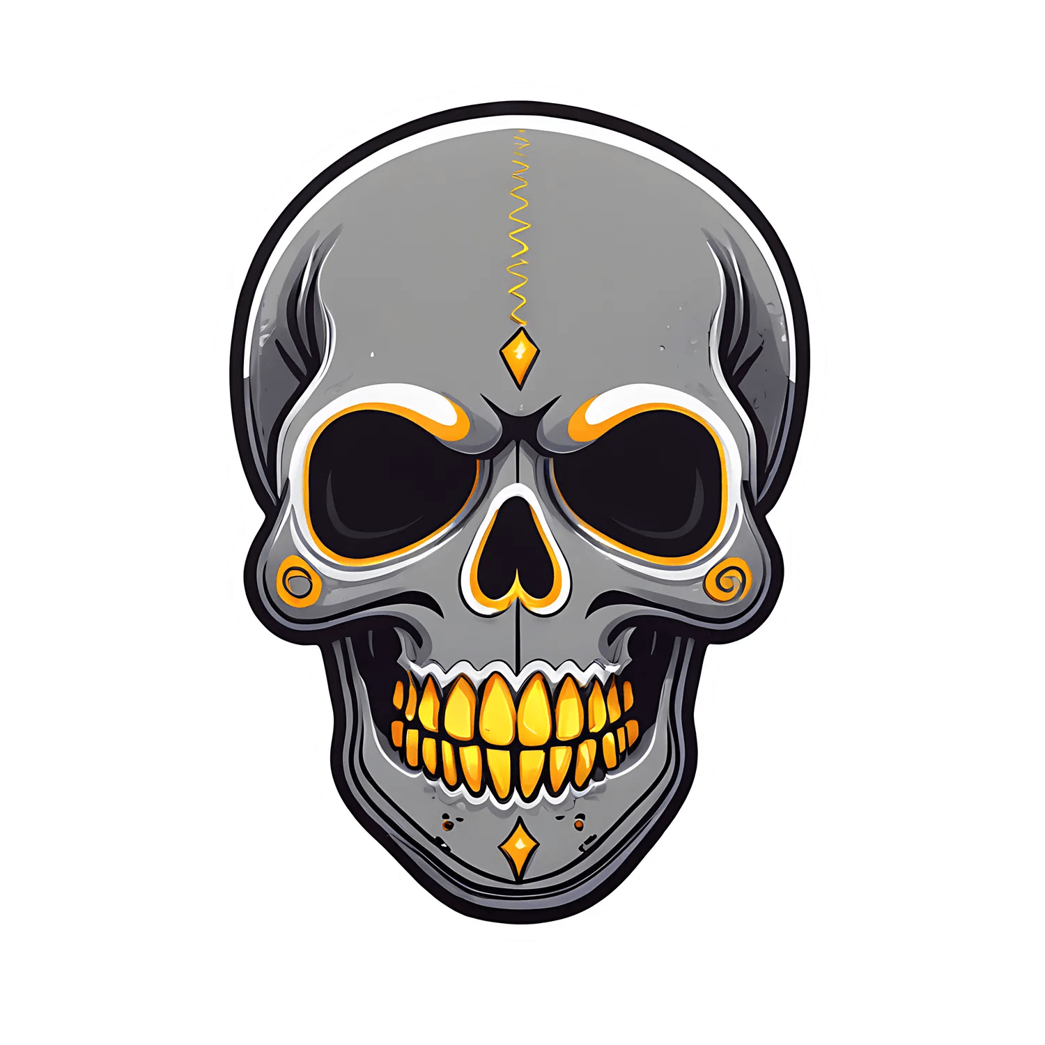 Skull UV Sticker - Bold Graphic - Heat Press Transfer