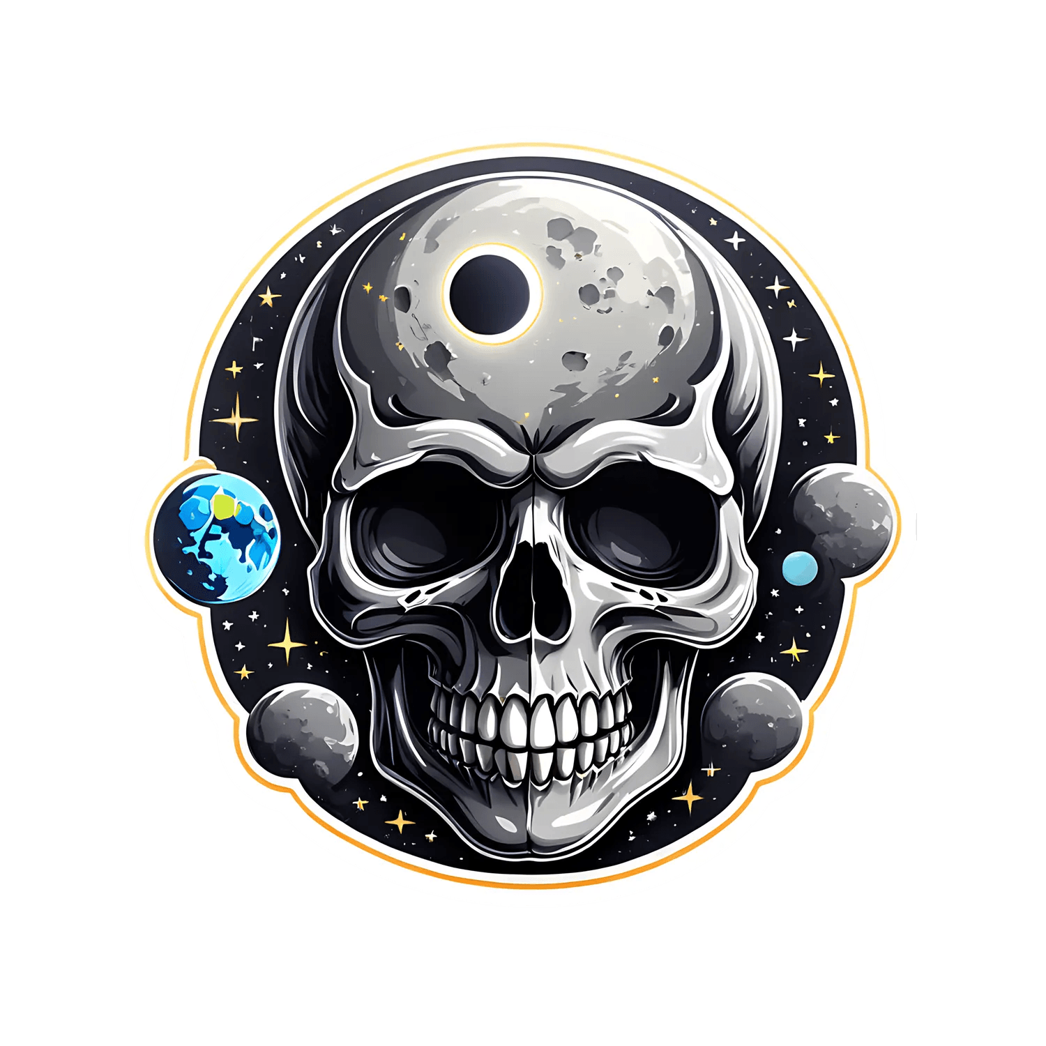 Skull Universe - Sticker - Heat Press Transfer