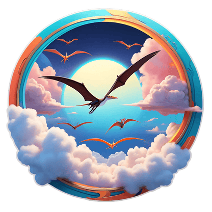 Sky Pterodactyl Sunrise - Sticker - Heat Press Transfer