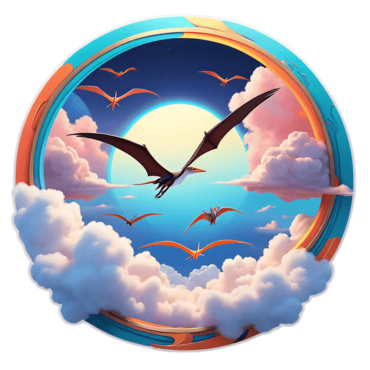 Sky Pterodactyl Sunrise - Sticker - Heat Press Transfer