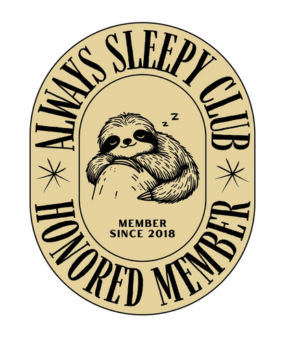 Sleepy Sloth Club - DTF Ready to Press - Heat Press Transfer