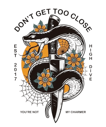 Snake Floral DTF Ready to Press - Heat Press Transfer