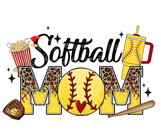 Softball Mom Design - DTF Ready To Press - Heat Press Transfer