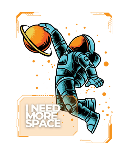 Space Astronaut - DTF Ready to Press - Heat Press Transfer