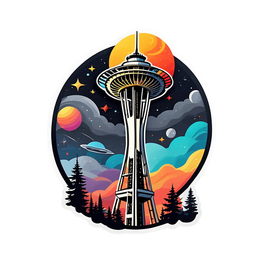 Space Needle Skyline - Sticker - Heat Press Transfer