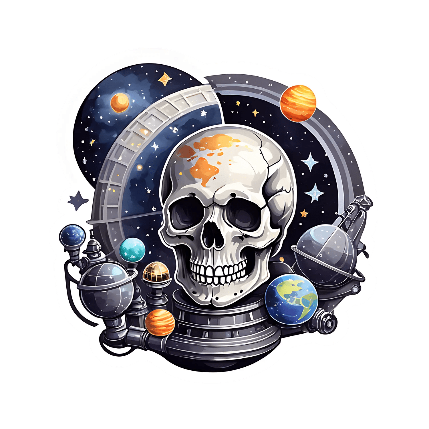 Space Skull - Galaxy Sticker - Heat Press Transfer