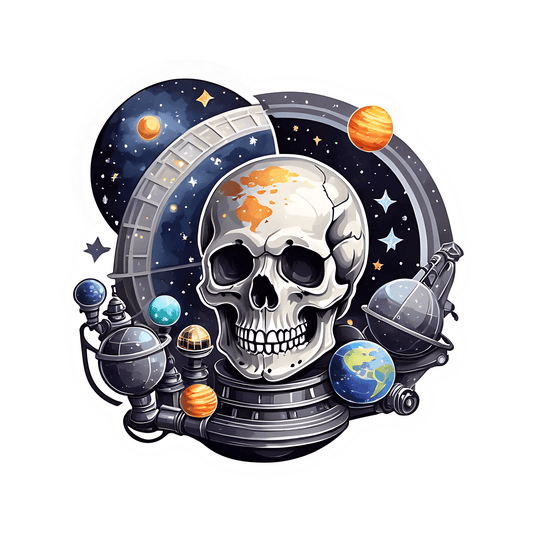 Space Skull - Galaxy Sticker - Heat Press Transfer