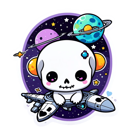 Space Skull - UV DTF Sticker - Heat Press Transfer