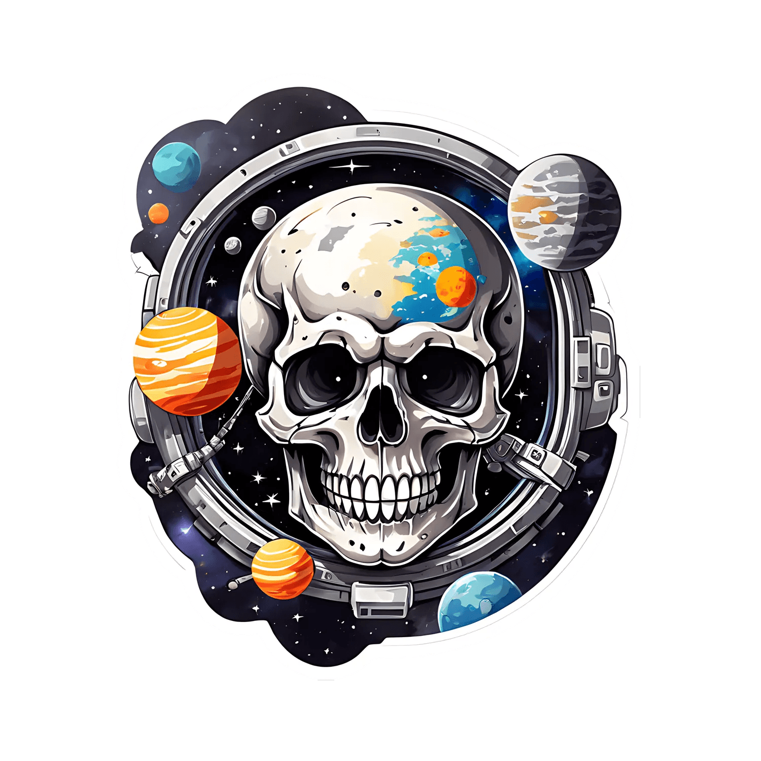 Space Skull Astronaut - Sticker - Heat Press Transfer