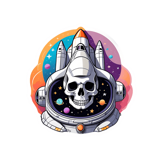 Space Skull Sticker - Galactic Adventure - Heat Press Transfer