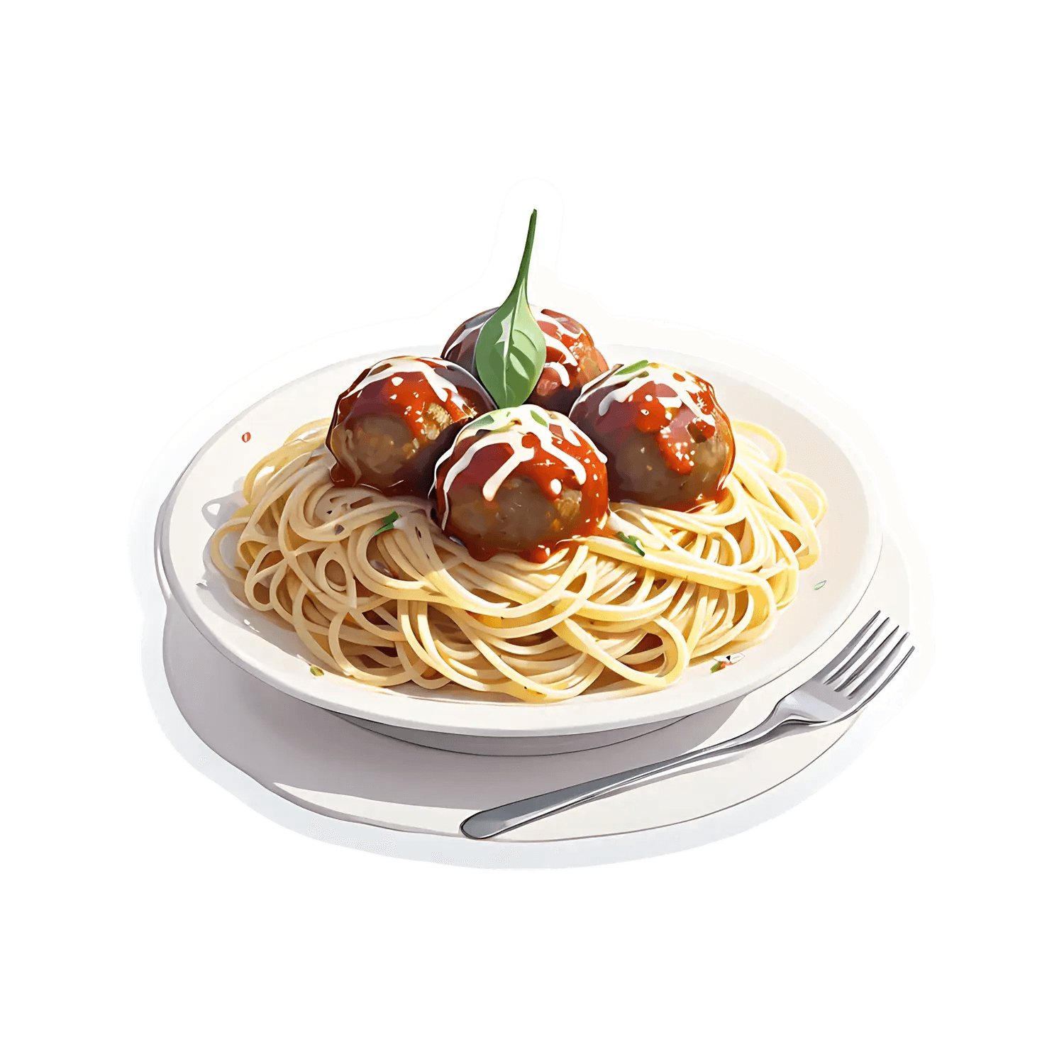 Spaghetti Meatballs - Italian Cuisine Sticker - Heat Press Transfer