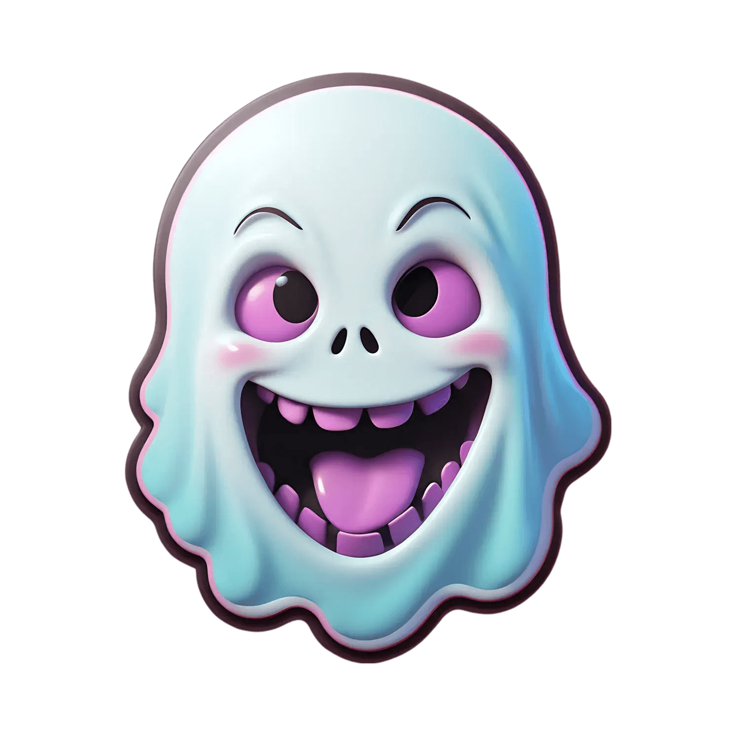 Spooky Smile Ghost - Sticker - Heat Press Transfer