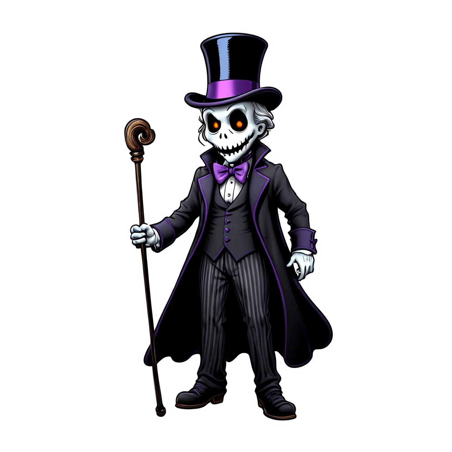 Spooky Skeleton Gentleman - UV Sticker - Heat Press Transfer