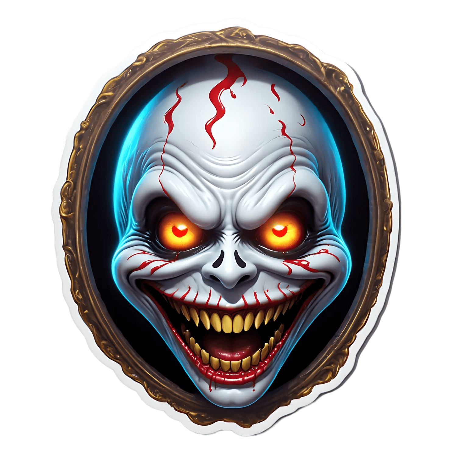 Spooky Skull - Halloween Sticker - Heat Press Transfer