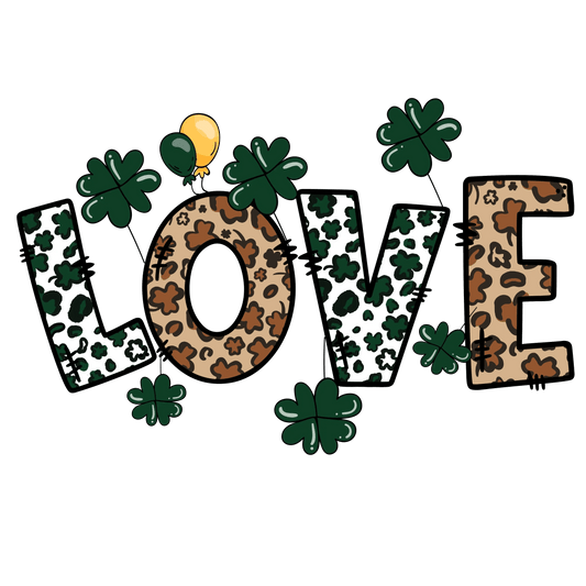 St Patrick's Day Love Leopard Design - DTF Ready To Press - Heat Press Transfer