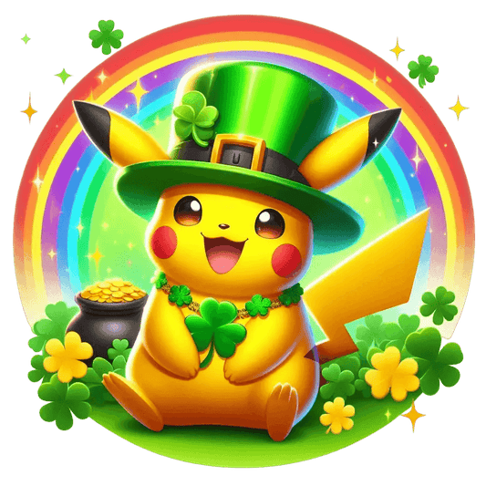 St Patrick's Day Pikachu Pokemon Design - DTF Ready To Press - Heat Press Transfer