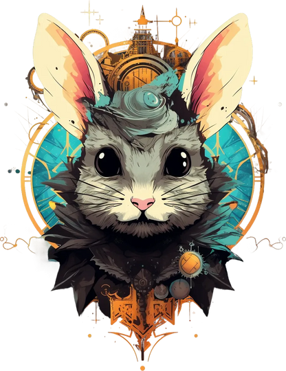 Steampunk Bunny - DTF Ready to Press - Heat Press Transfer