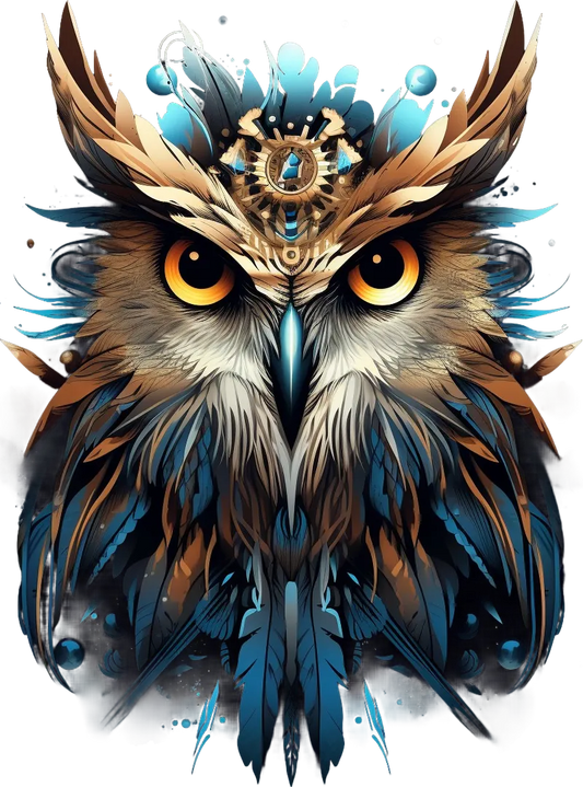 Steampunk Owl - DTF Ready to Press - Heat Press Transfer