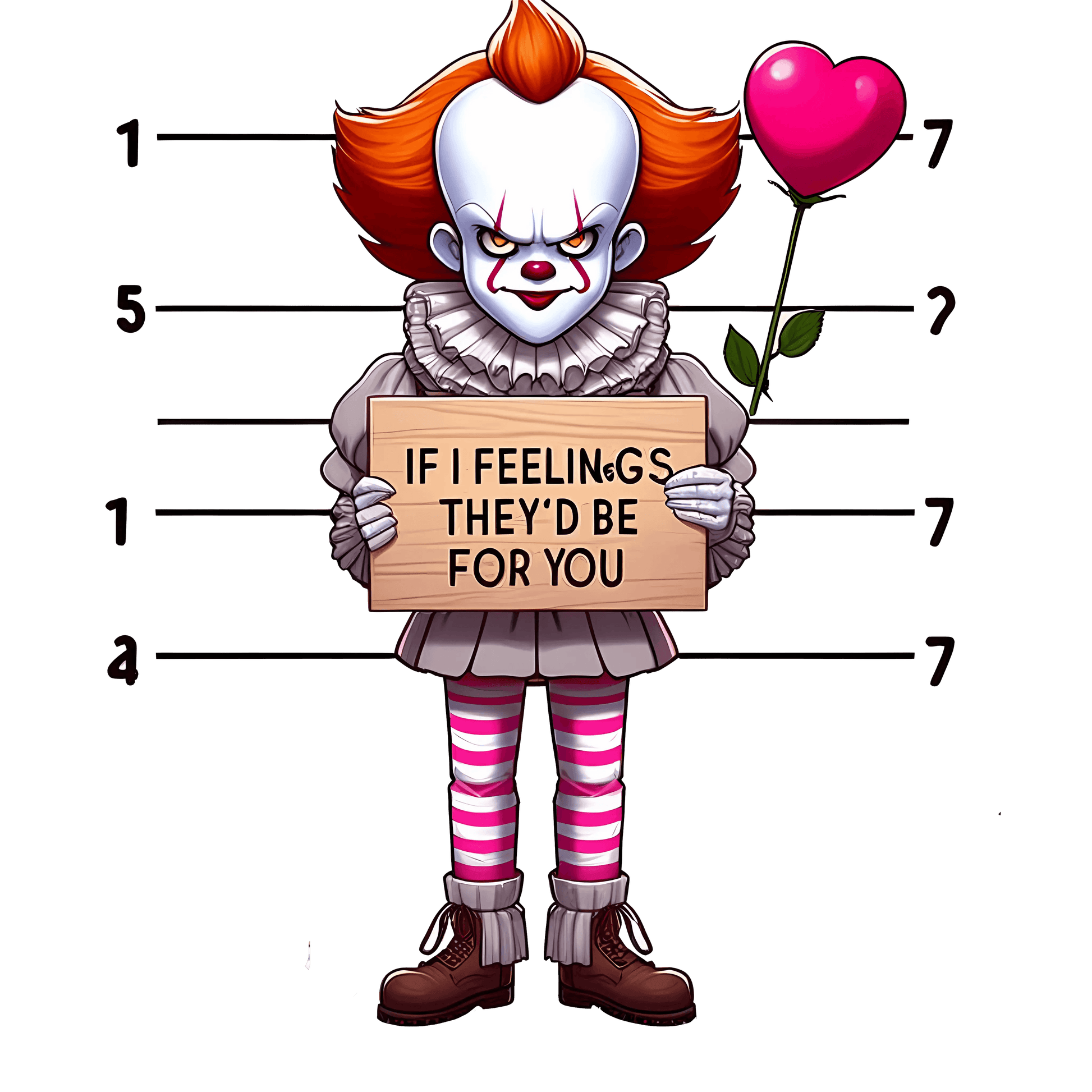 Stephen King It If I Feelings They'd Be For You Valentine's Day Design - DTF Ready To Press - Heat Press Transfer