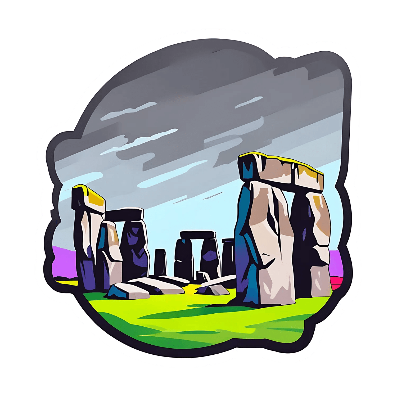 Stonehenge Art - Vibrant UV Sticker - Heat Press Transfer