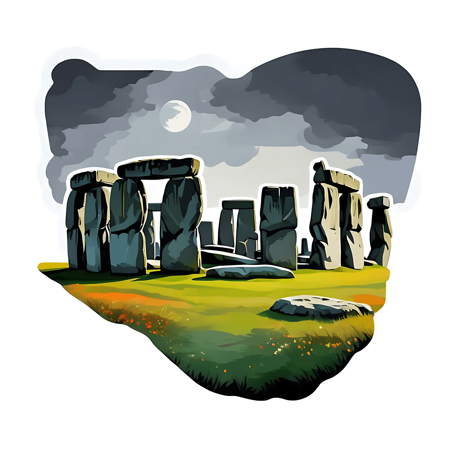 Stonehenge At Night - Sticker - Heat Press Transfer