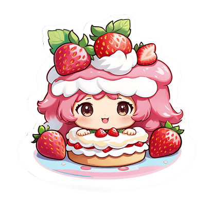 Strawberry Cake Girl - Sticker - Heat Press Transfer