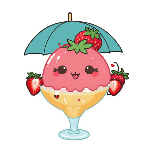 Strawberry Dessert Sticker - Cute Summer Treat - Heat Press Transfer