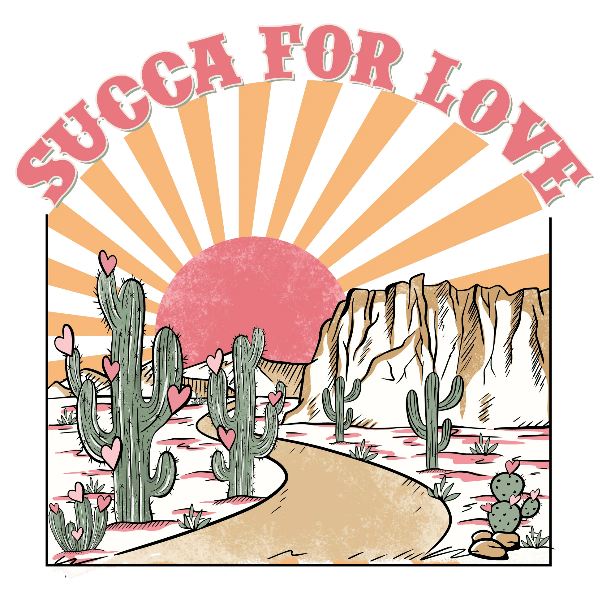 Succa For Love Valentine's Day West Design - DTF Ready To Press - Heat Press Transfer