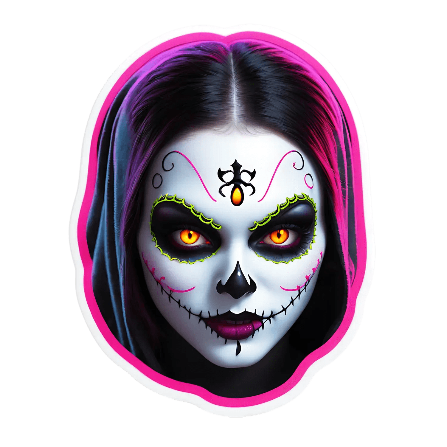 Sugar Skull Sticker - Day of the Dead - Heat Press Transfer