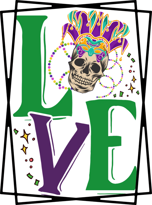 Sugar Skull Love - DTF Ready to Press - Heat Press Transfer