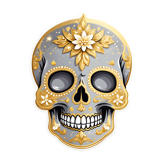 Sugar Skull Sticker - Decorative UV DTF - Heat Press Transfer