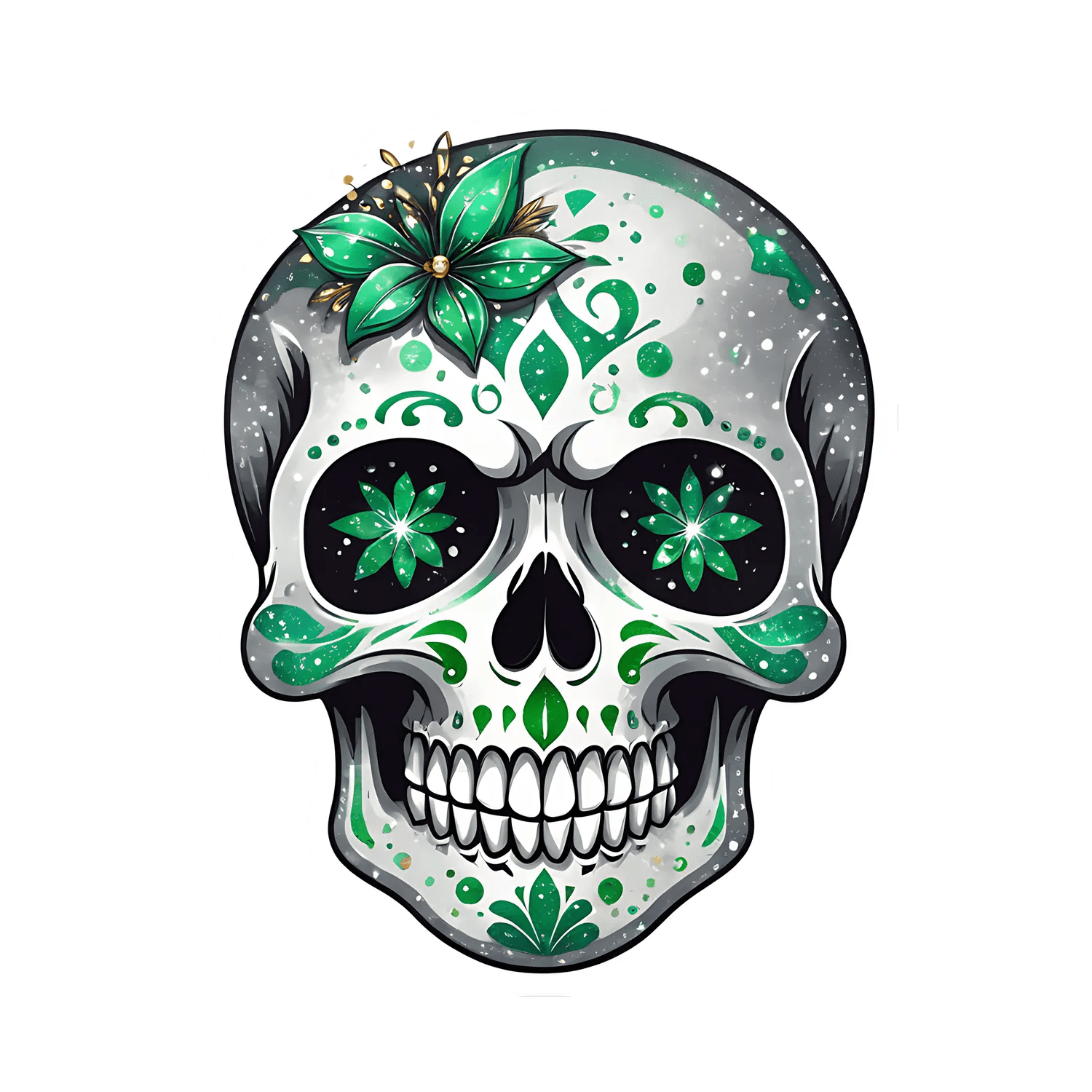 Sugar Skull Sticker - UV-Reflective Design - Heat Press Transfer