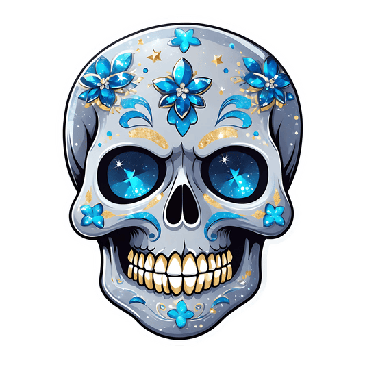 Sugar Skull UV Sticker - Decorative Adornment - Heat Press Transfer