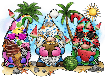 Summer Gnomes - DTF Ready to Press - Heat Press Transfer