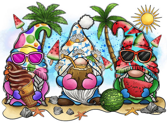 Summer Gnomes - DTF Ready to Press - Heat Press Transfer