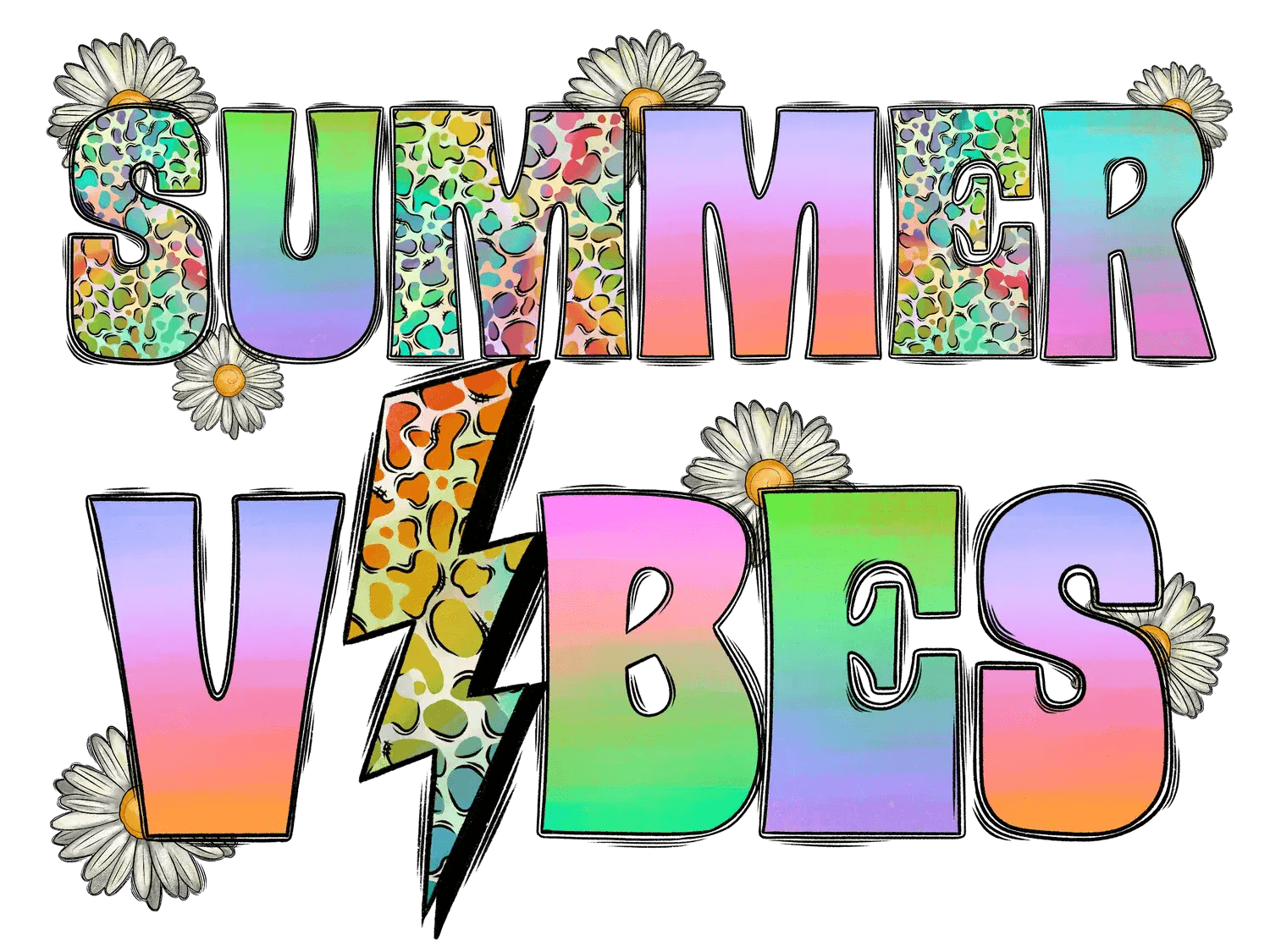 Summer Vibes - DTF Ready to Press - Heat Press Transfer