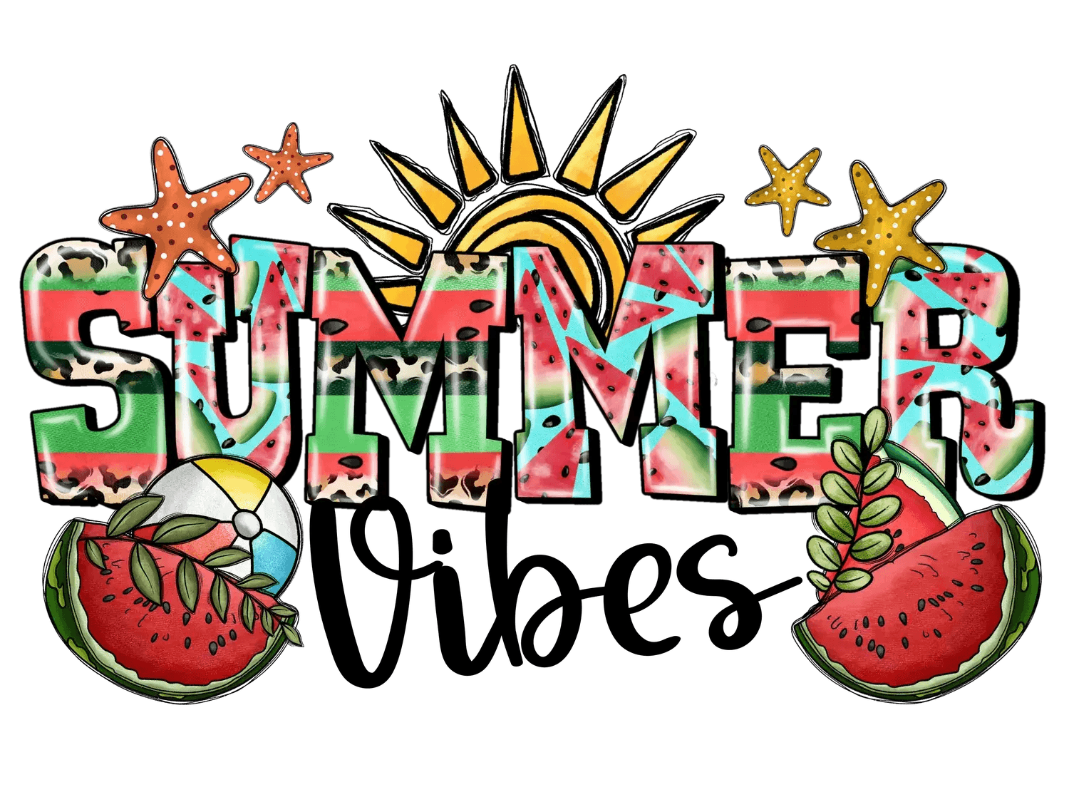 Summer Vibes - DTF Ready to Press - Heat Press Transfer