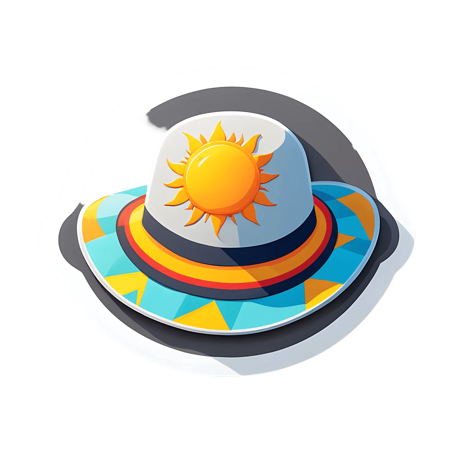 Sun Hat Beach - UV DTF Sticker - Heat Press Transfer