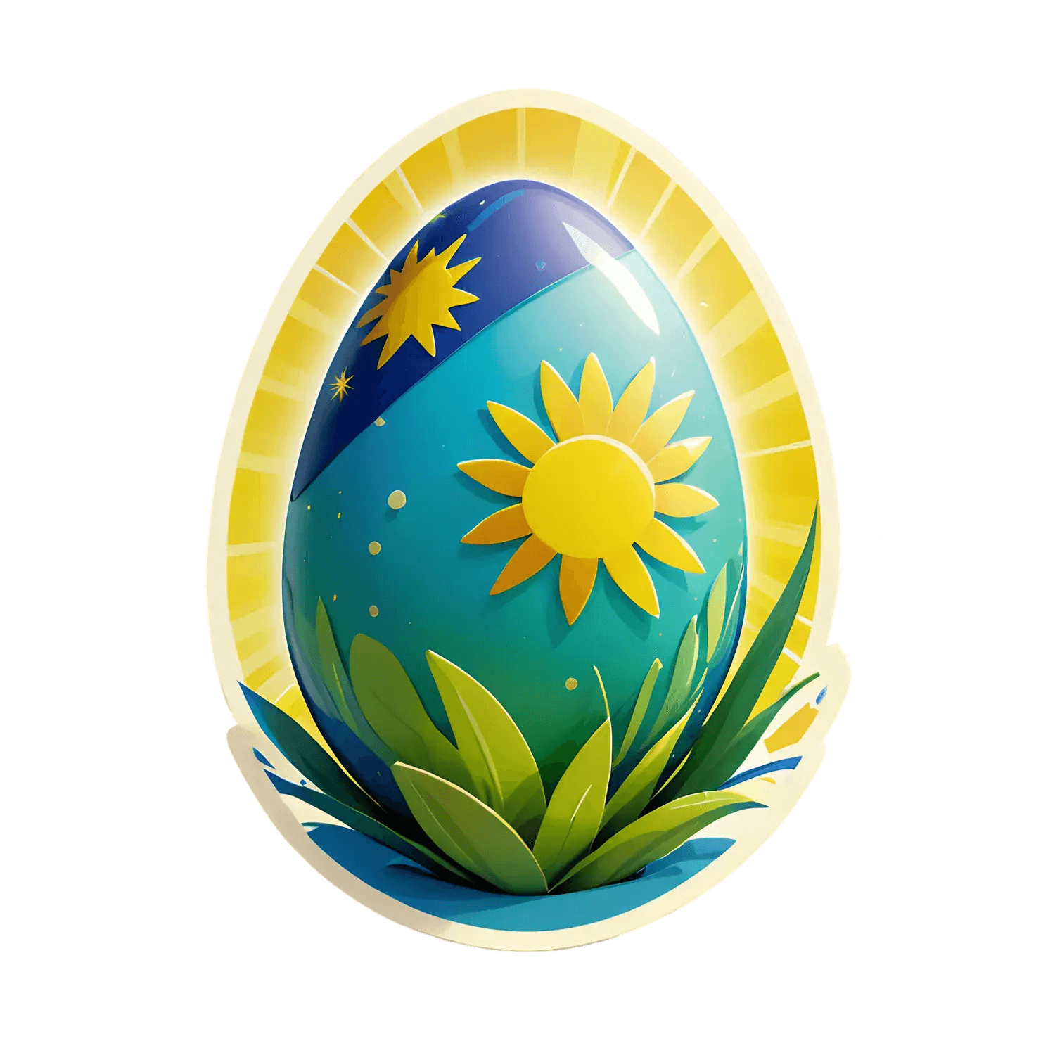 Sunflower Egg - UV Sticker - Heat Press Transfer