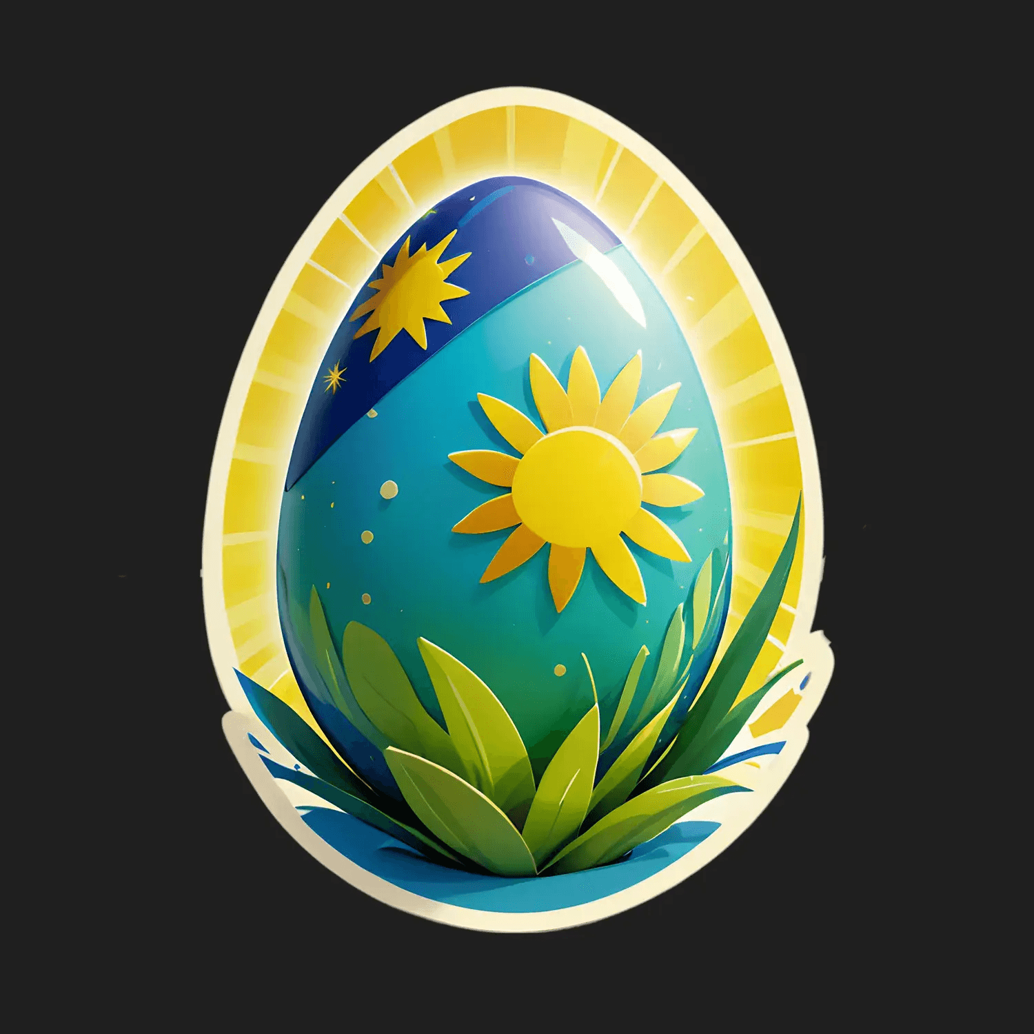 Sunflower Egg - UV Sticker - Heat Press Transfer