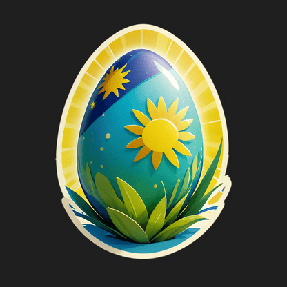 Sunflower Egg - UV Sticker - Heat Press Transfer
